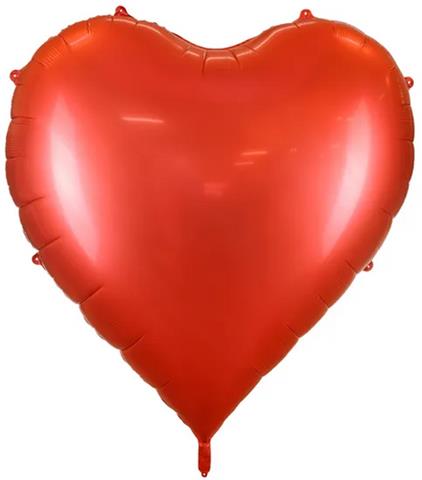 BALON FOLIOWY SERCE XXL, 136X129 CM, CZERWONY PARTYDECO