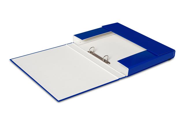 VAUPE TECZKA A4 BOX Z MECHANIZMEM RINGOWYM 4CM NIEBIESKA Z GUMKĄ