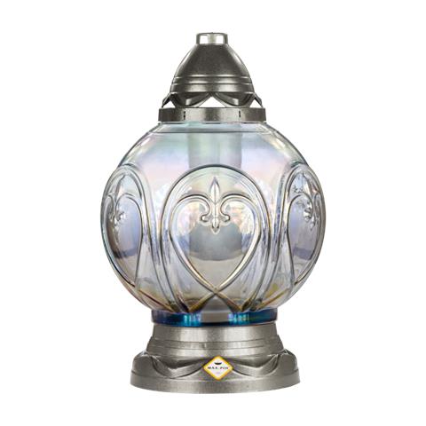 MAX-ZNICZ 1094 LAZUR SREBRNY SZKŁO GRAFITOWE OP.2SZT WYS.32CM