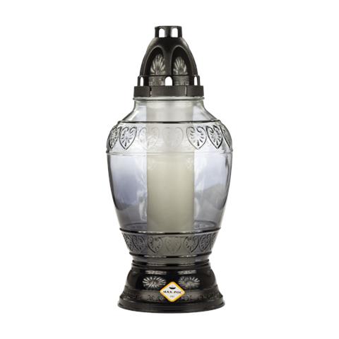 MAX-ZNICZ 1112 SOLAR NIEZDOBIONY CZARNY GRAFIT OP.6SZT WYS.29CM