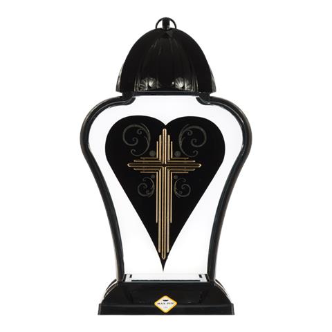 MAX-LAMPION L-1140 SERCE KRZYŻ ZŁOTY AMFORA CZARNA B/WKŁ. CENA ZA 1SZT. /6/