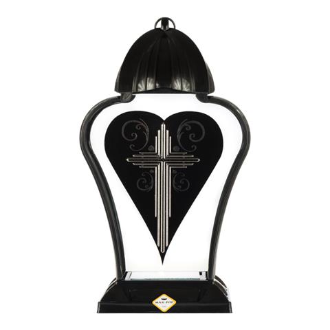 MAX-LAMPION L-1140 SERCE KRZYŻ SREBRNY  AMFORA CZARNA B/WKŁ.CENA ZA 1SZT. /6/