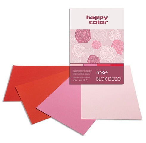 gdd blok deco rose a4 20k 4kol.w tonacjiróżowo-czerwonej 170g/m2 happy color/5/