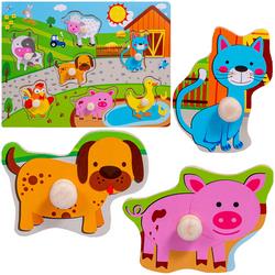 SMILY PLAY UKŁADANKA DREWNIANA FARMA UCHWYTY 12/24