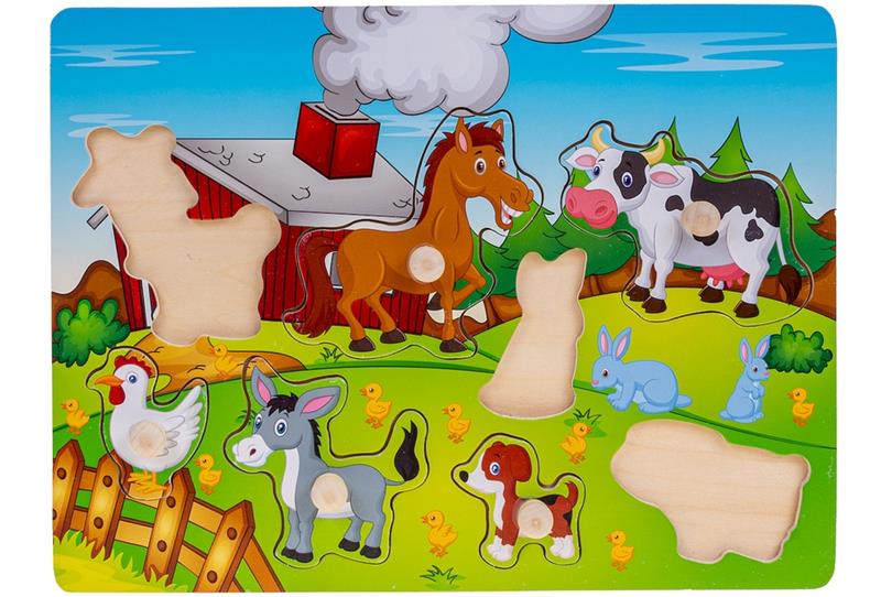 SMILY PLAY UKŁADANKA DREWNIANA FARMA 2SPW83603