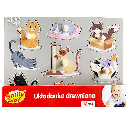 SMILY PLAY UKŁADANKA DREWNIANA KOTY SPW83810 ANEK-