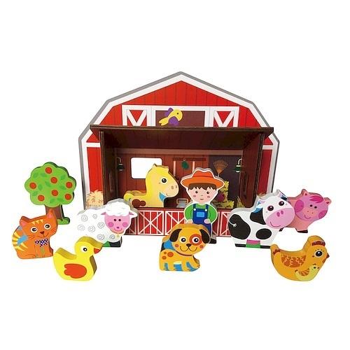 SMILY PLAY FARMA DREWNIANY DOMEK 18M+  SPW84946 ANEK-