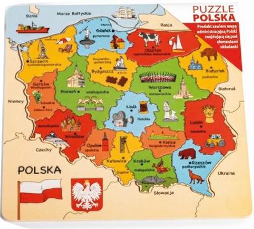 układanka drewniana mapa polski d-100 daffi