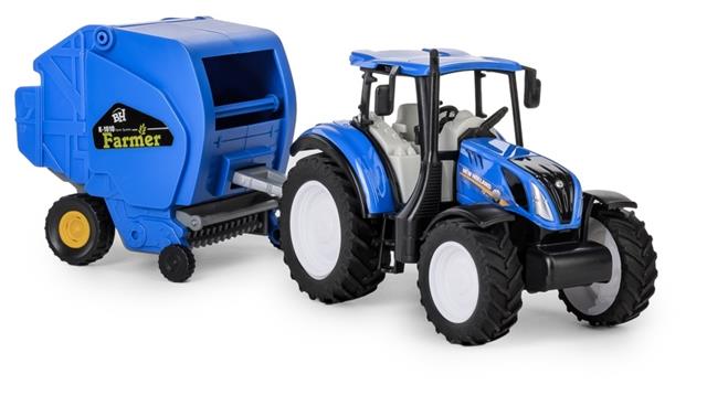 TRAKTOR NEW HOLLAND T5 Z PRASĄ DO SŁOMY T-515 DAFFI