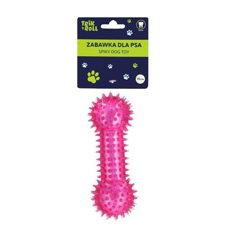 ZABAWKA DLA PSA KOŚĆ Z DŹWIĘKIEM 15CM RÓŻOWA, TRIK&ROLL