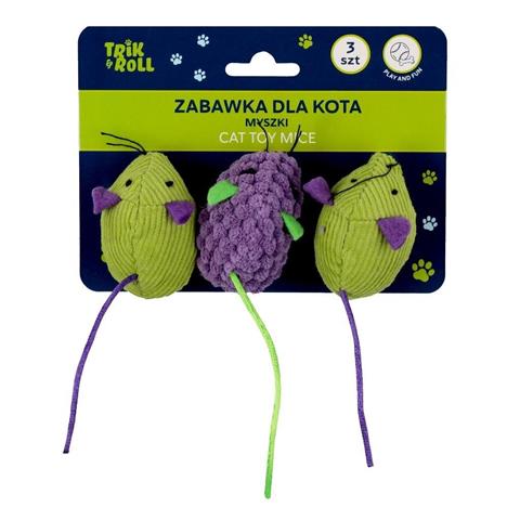 ZABAWKA DLA KOTA MYSZKA 3SZT 6CM TRIK B/C1/48 TRIK&ROLL
