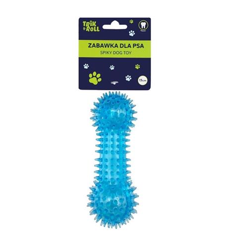 ZABAWKA DLA PSA KOŚĆ Z DŹWIĘKIEM 15CM NIEBIESKA, TRIK&ROLL
