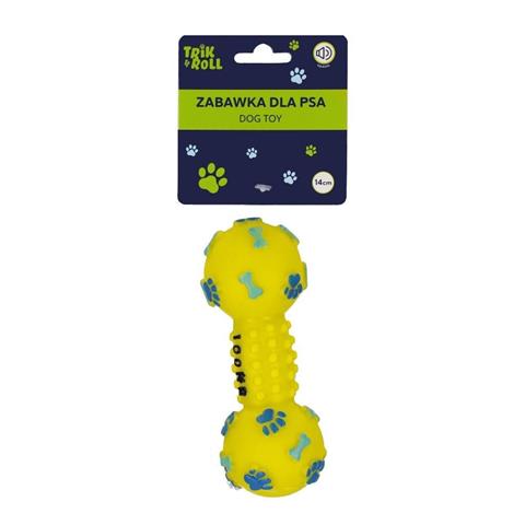ZABAWKA DLA PSA KOŚĆ Z DŹWIĘKIEM 14CM ŻÓŁTA, TRIK&ROLL