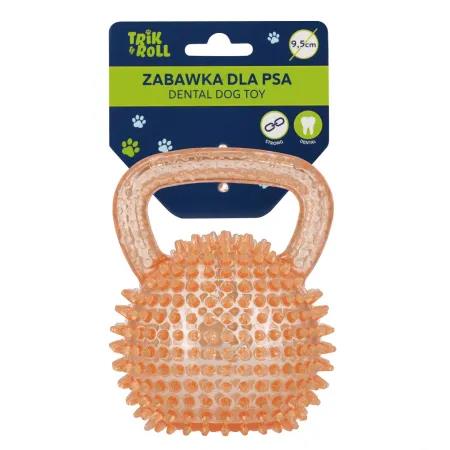 ZABAWKA DLA PSA PIŁKA Z UCHWYTEM KOLCE POMARAŃCZOWA 9,5CM TRIK24 TRIK&ROLL