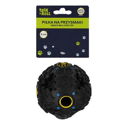 ZABAWKA DLA PSA PIŁKA SMACZEK DŹWIĘK CZARNA 9CM TRIK48 TRIK&ROLL