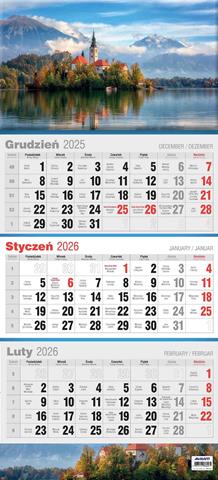 AVANTI KALENDARZ 2026 TRÓJDZIELNY PŁASKI KTT-2 MIX