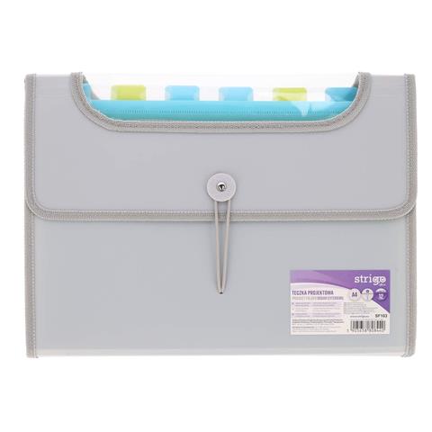 STRIGO TECZKA A4 PROJEKTOWA PP Z 12 PRZEKŁADKAMI SZARA SF103