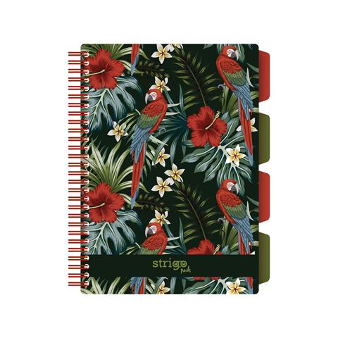 STRIGO KOŁOZESZYT PROJECT BOOK B5 TROPIKI-PAPUGA CZARNY 100K KRATKA 80G/M2 WPC