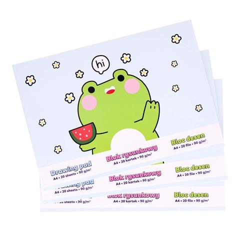 STRIGO BLOK RYSUNKOWY A4 20K 90G BIAŁY  ŻABA SPA089 /10/