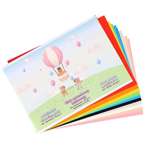 STRIGO BLOK RYSUNKOWY A4 20K 80G KOLOROWY BARWIONY W MASIE KAPIBARA W BALONIE   SPA091 /10/