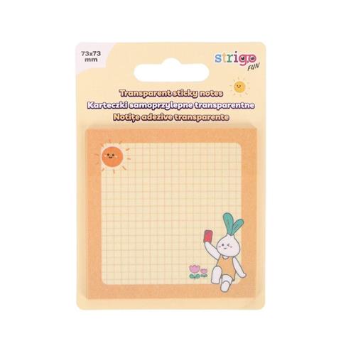 STRIGO KARTECZKI SAMOPRZYLEPNE 73X73MM  50 KARTEK ŻÓŁTE TRANSPARENTNE SSN048   WPC/24/