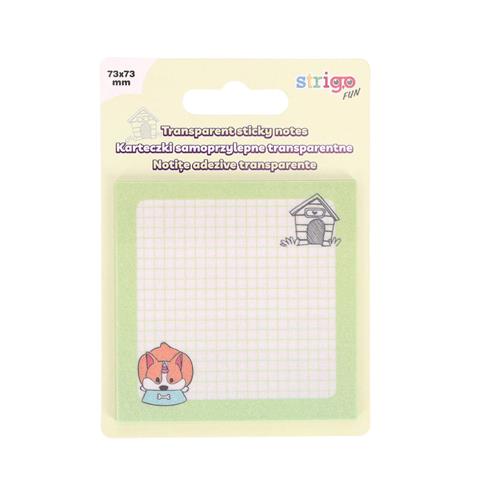 STRIGO NOTES SAMOPRZYLEPNY 73X73MM 50 KARTEK TRANSPARENTNE ZIELONE