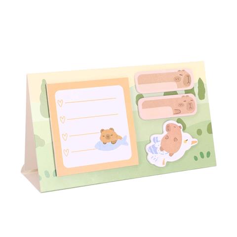 STRIGO KARTECZKI SAMOPRZYLEPNE 4 SZTUKI MIX KOLORÓW KAPIBARA I RYBKA