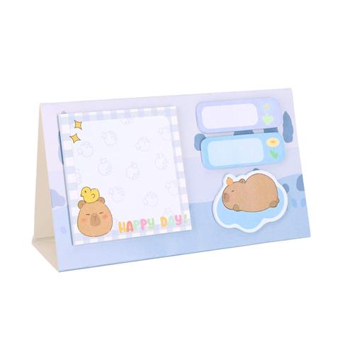 STRIGO KARTECZKI SAMOPRZYLEPNE 4 SZTUKI MIX KOLORÓW KAPIBARA I KACZUSZKA