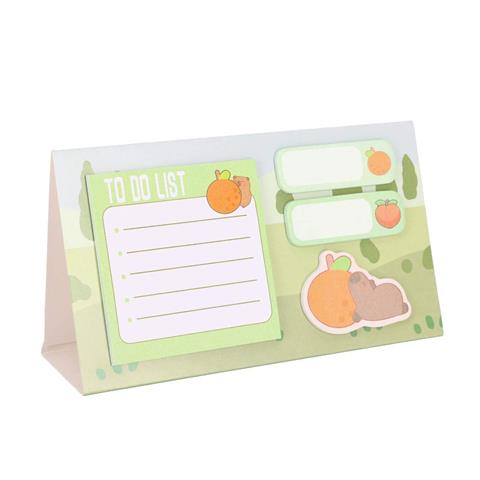 STRIGO KARTECZKI SAMOPRZYLEPNE 4 SZTUKI MIX KOLORÓW KAPIBARA I POMARAŃCZA