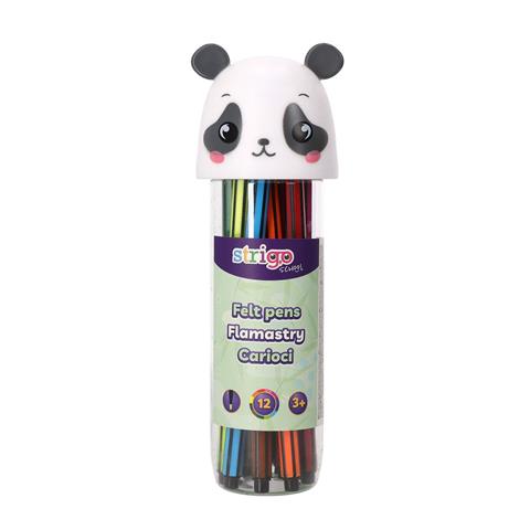 STRIGO FLAMASTRY 12 KOLORÓW PANDA SSC476