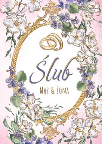 HENRY KARTKA OZDOBNA ŚLUB A5 FIOŁKI