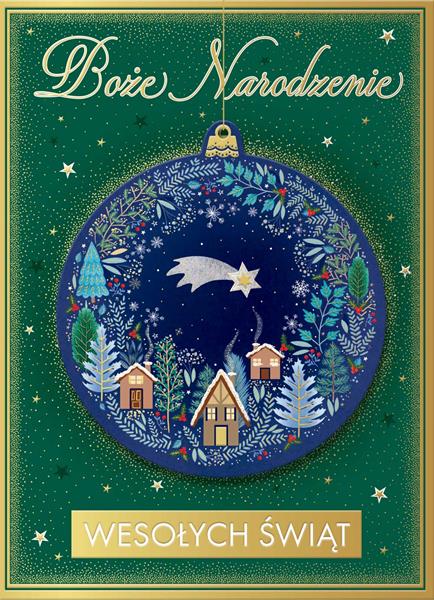 HENRY KARTKA OZDOBNA B6 BN Z ZAWIESZKĄ  BOMBKA GWIAZDKA