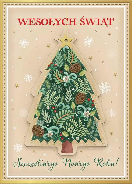 HENRY KARTKA OZDOBNA B6 BN Z ZAWIESZKĄ  CHOINKA GWIAZDKA