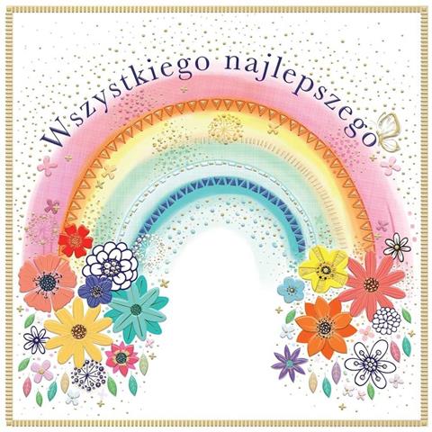 HENRY KARTKA OZDOBNA WSZYSTKIEGO NAJLEPSZEGO KW TĘCZA Z KWIATAMI