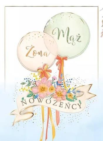 HENRY KARTKA OZDOBNA A5 ŚLUB BALONY