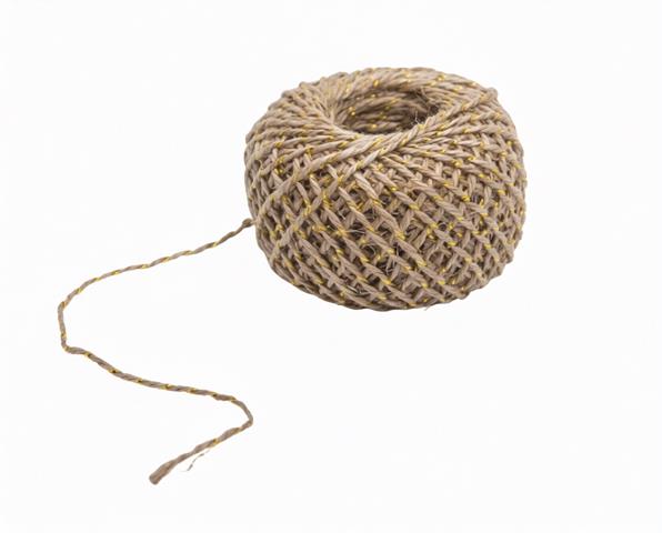SZNUREK JUTOWY ZE ZŁOTĄ NITKĄ 50G LUK-ZJNC217C-50G