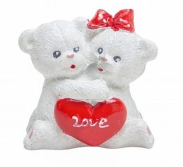 OZD. FIGURKA BIAŁE MISIE Z SERDUSZKIEM LUK-LR24-0497 WALENTYNKA