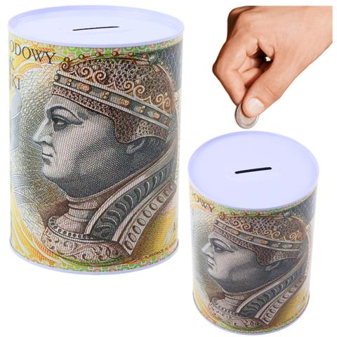 SKARBONKA METALOWA PUSZKA BANKNOT 200 ZŁOTYCH 16X12CM LEAN