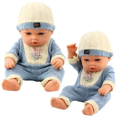 LALKA BOBAS W DZIANINOWYM NIEBIESKIM UBRANKU 24453 LEAN