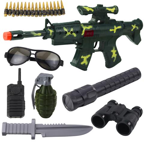 ZESTAW KARABIN WOJSKOWY Z KARABINEM AKCESORIA DŹWIĘK STRZŁU LEAN