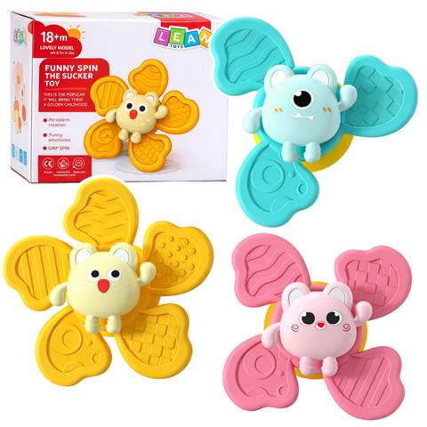 ZESTAW FIDGET SPINNERY GRZECHOTKI WIRUJĄCE PRZYSSAWKI KOLOROWE 3SZT LEAN