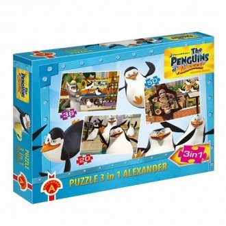 alexander puzzle 3w1 pingwiny z madagaskaru