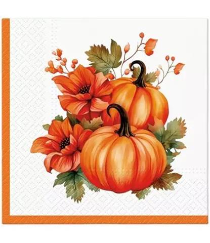PAW-SERWETKI 33X33 CM PUMPKIN WITH FLOWERS A'20 SDL239500