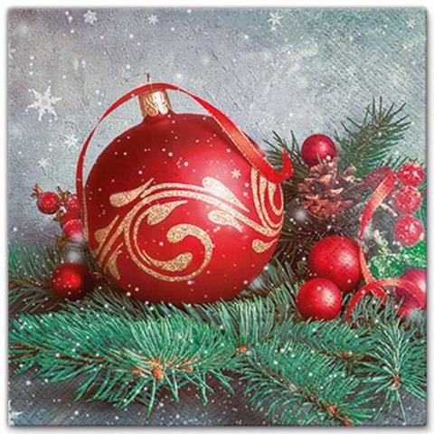 PAW-SERWETKI-BN 33X33CM BAUBLE ON TWIG SDL016900, A'20