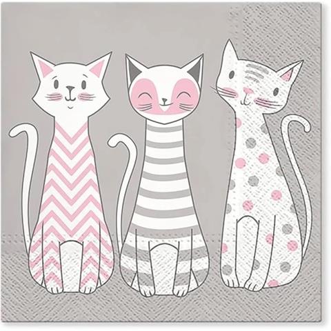 TETEaTETE SERWETKI 33X33 CM GLAM CATS DER A'20 PAW-TL699000