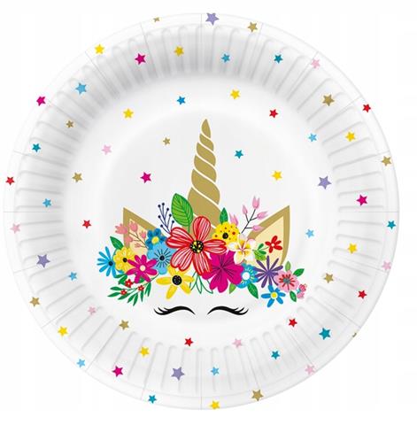 PAW-TALERZE PAPIEROWE 18CM 8SZT UNICORN PARTY PPD8003400