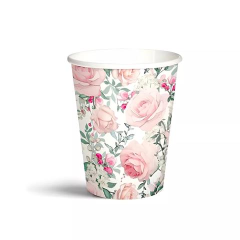PAW-KUBKI PAPIEROWE 250ML 8SZT GORGEOUS ROSES /12/ PC8001900
