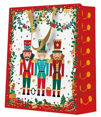 TORBA OZDOBNA 20*25*10CM NUTCRACKER WITHGARLANDS, GWIAZDKA PAW-
