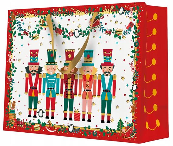 TORBA OZDOBNA 34*27*13CM NUTCRACKER WITHGARLANDS PAW- GWIAZDKA