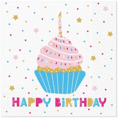 TETEaTETE SERWETKI 33X33 CM BIRTHDAY MUFFIN A'20 PAW-TL128000